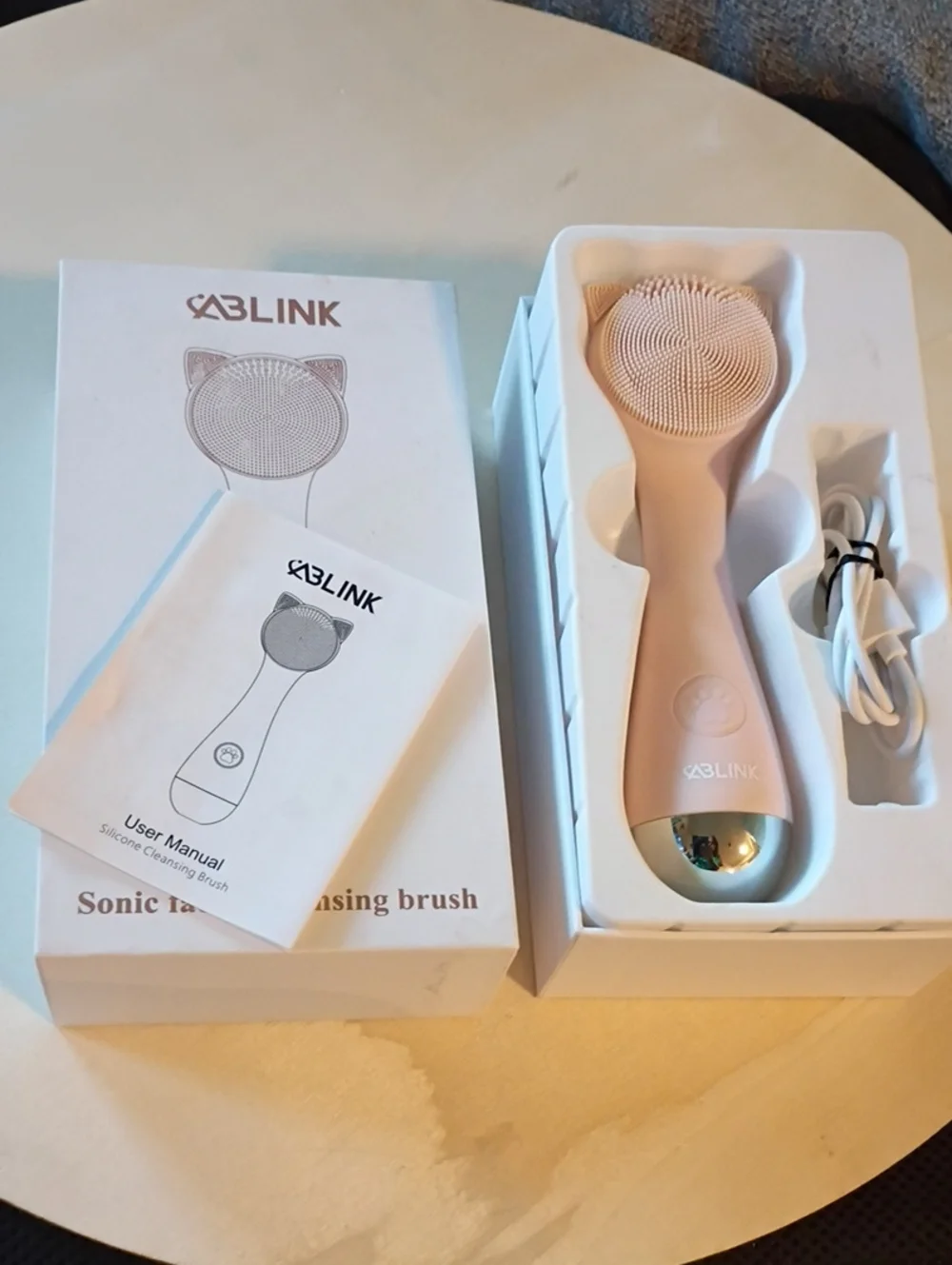 Pink Sonic Facial Cleansing Brush for Cats